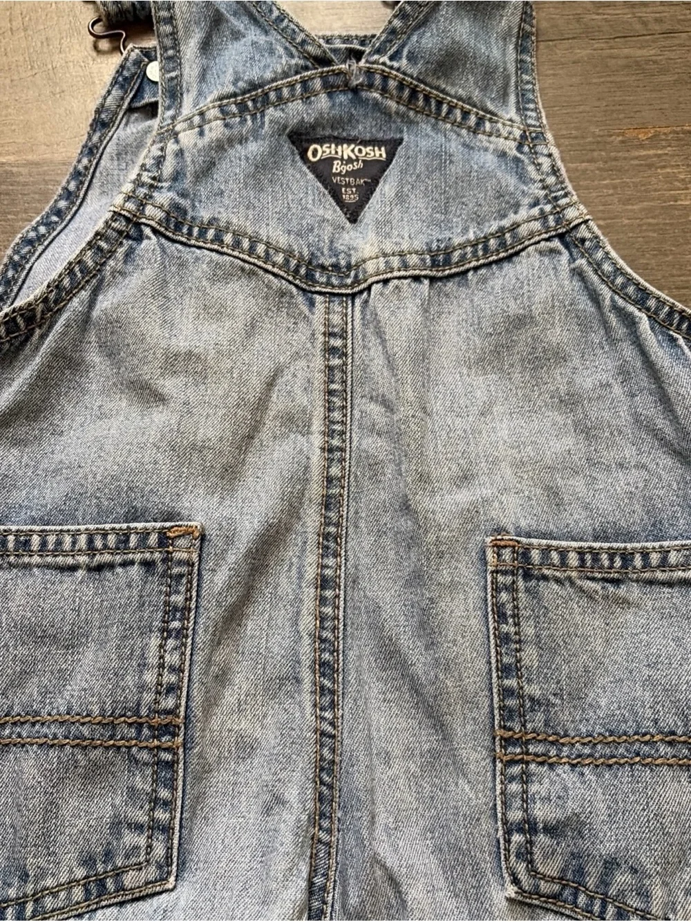 Oshkosh Toddler 2T Blue Unisex‎ Denim Overalls Stretch Embroidered 100% Cotton